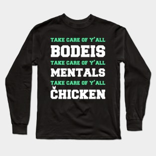 Take Care of Y'all Chicken Beast Football Seattle Fan Long Sleeve T-Shirt